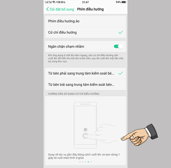 Vuốt lên và tạm dừng 1 giây để mở tác vụ gần đây